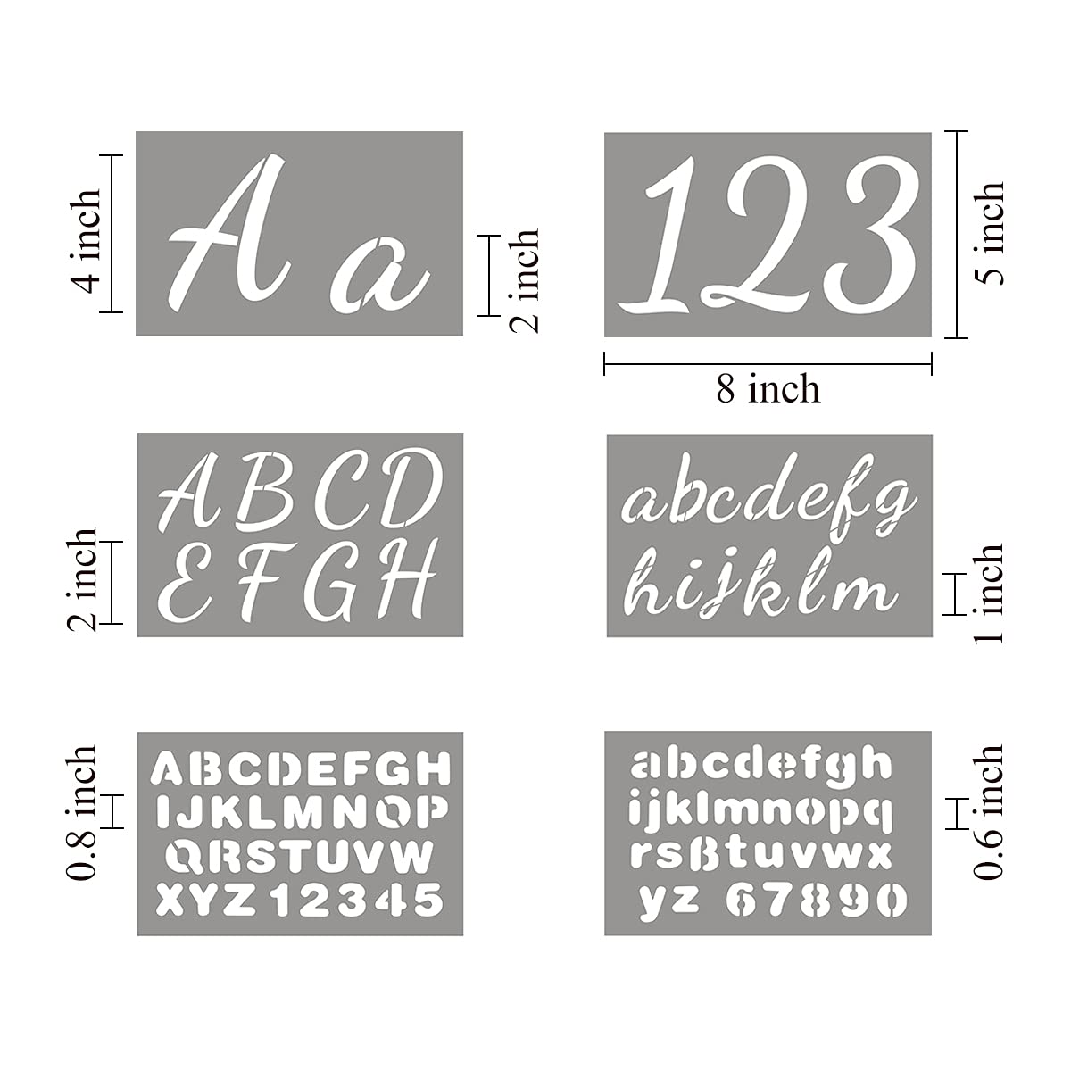 Large Letter Stencils for Painting on Wood - 44 Pack Alphabet Letter Number Stencil Templates with Signs, Reusable Plastic Stencils in 3 Fonts and 284 Designs for Chalkboard Fabric Wood Signs XANGEY