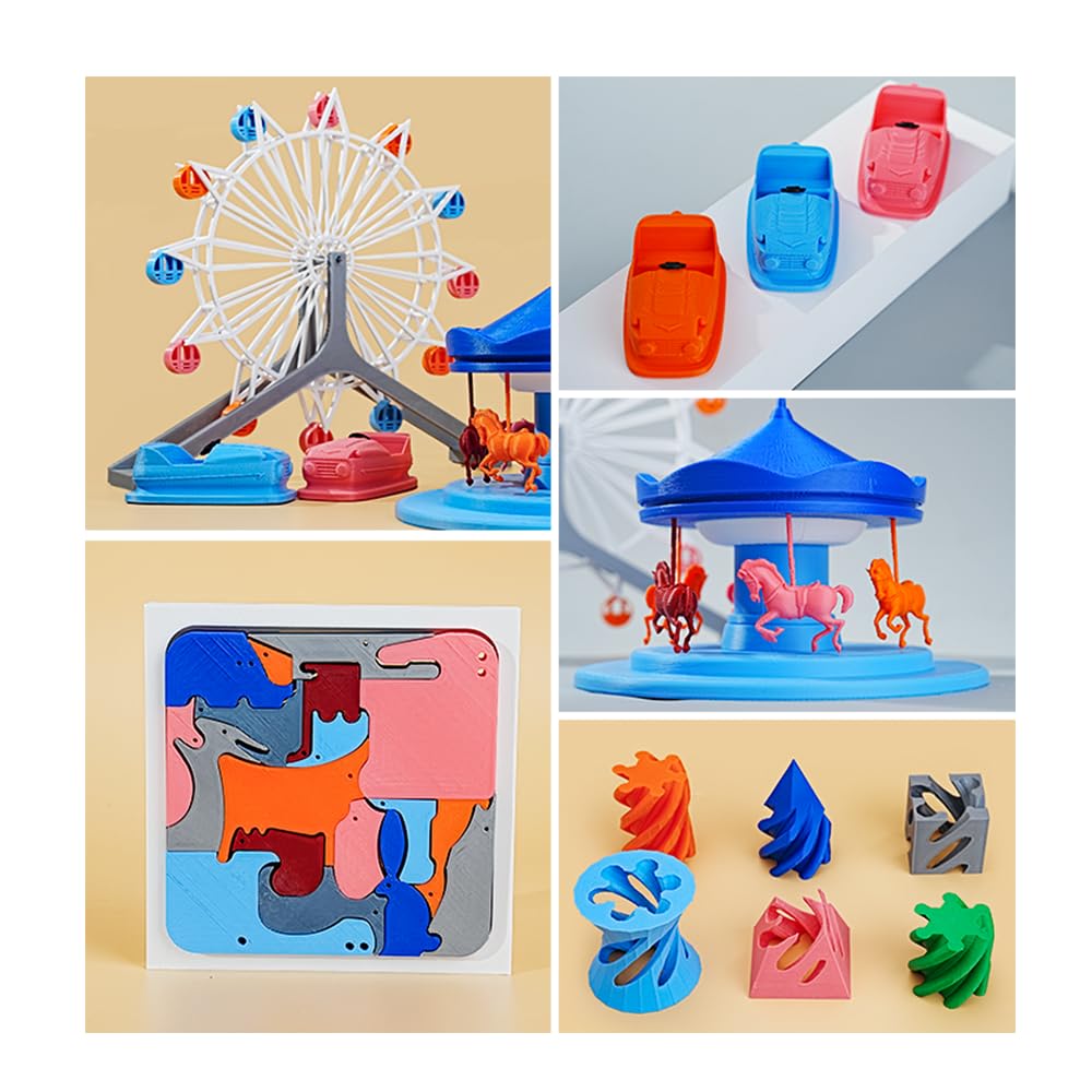 Creality PLA Filament 1.75mm Bundle 4Kg, Hyper RFID 3D Printer Filament, High Speed 30-600mm/s, 4 Pack 1Kg Spool(2.2lbs) Multi-Color PLA, Fits for Most 3D Printers (Black,White,Red,Blue) Creality