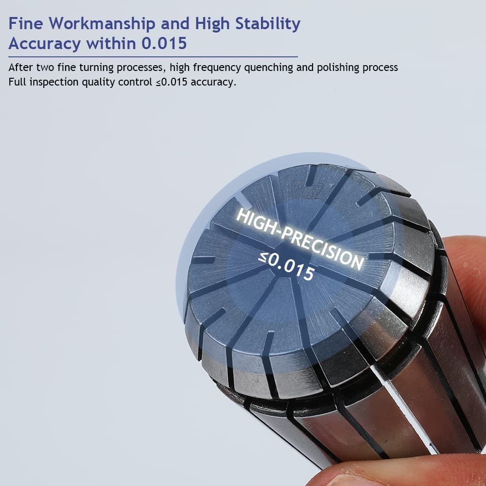 ER32 Collet Set 26PCS ER32 Spring Collet Set CNC Engraving Milling Lathe Chuck Tool 1/32-13/16 Inch for CNC Engraving Machine & Milling Lathe Tool Workholding Engraving Collets HOZLY