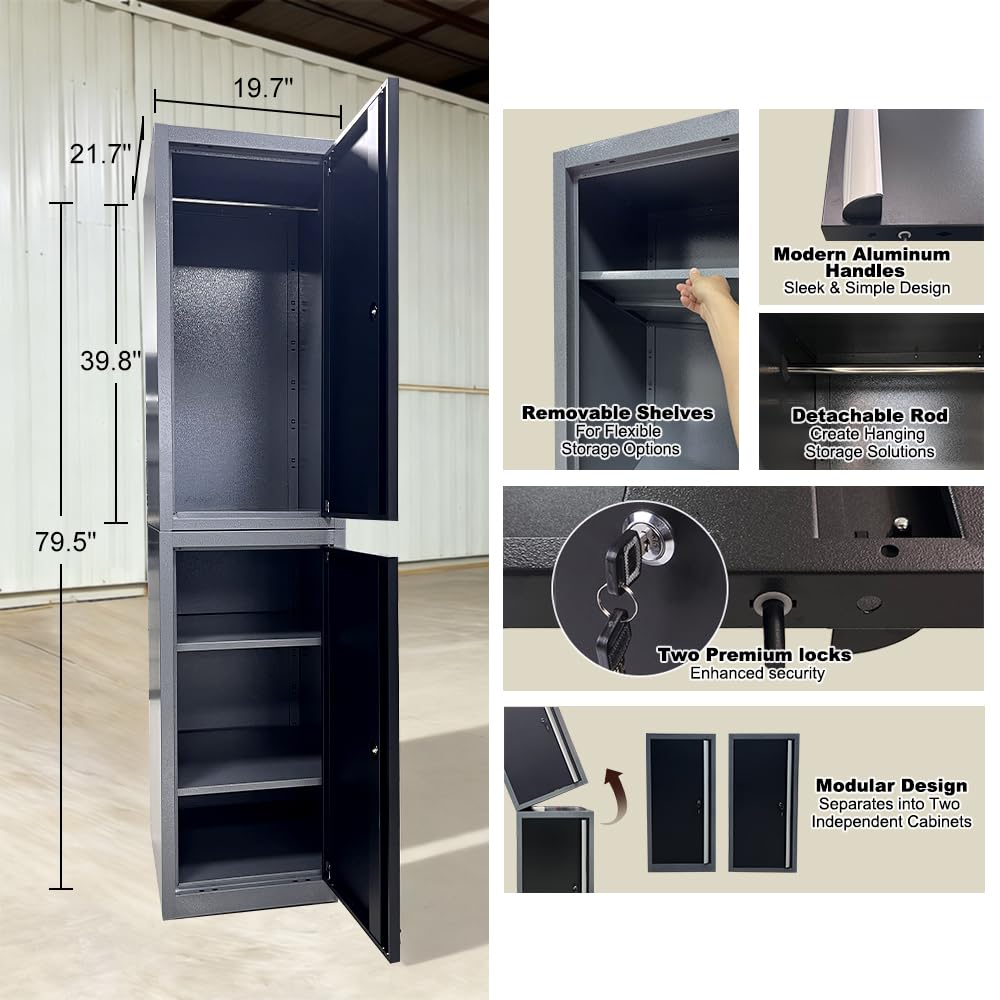 JZD Workshop Cabinet Set System with Wood Tabletop, for Garage Organization, Wall Mounting Not Necessary JZD