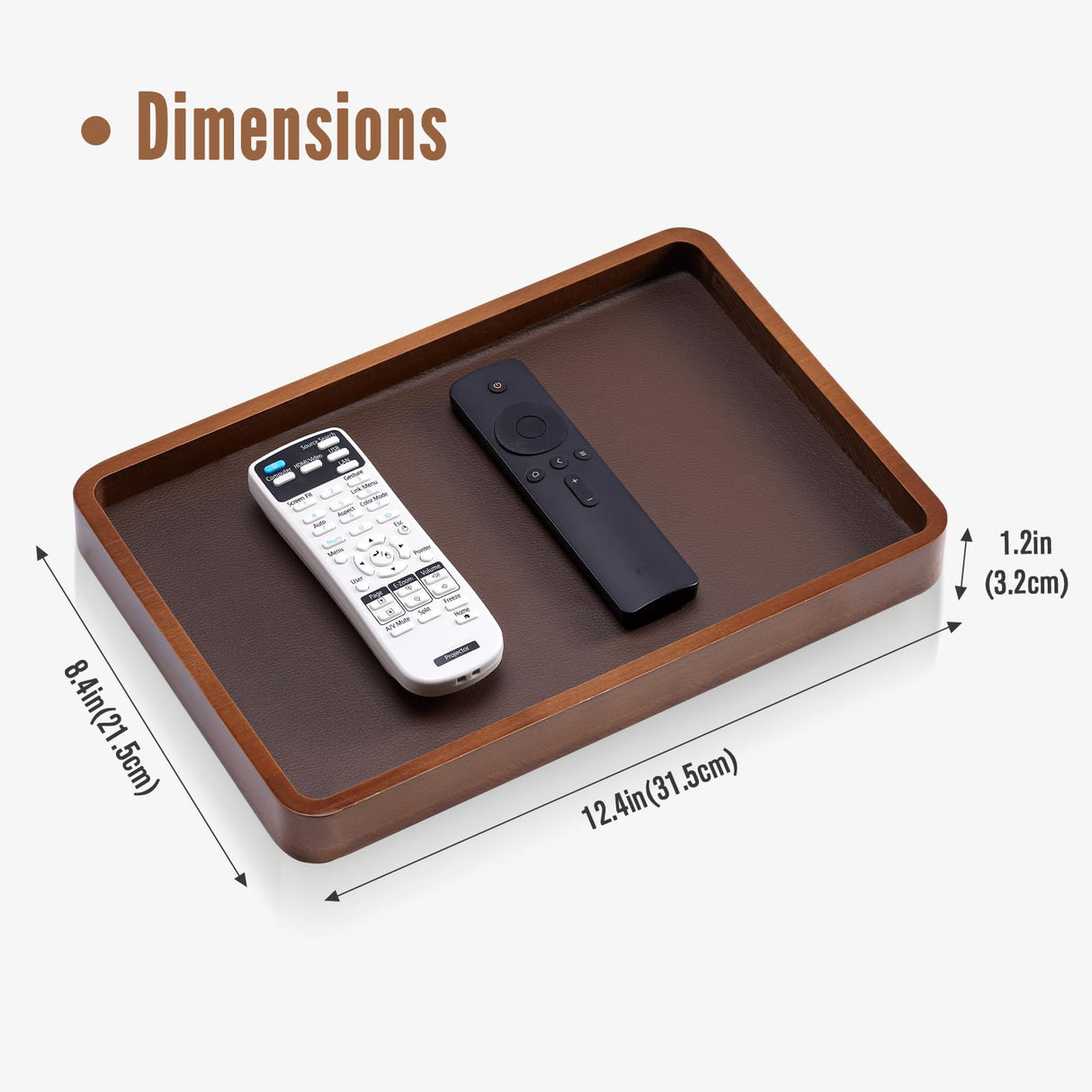ProCase Wooden Valet Tray for Men, Wood Catch-All EDC Organizer, Nightstand, Entryway Bedside Dump Holder, for Wallets, Keys, Watches, Phones, Loose Change, Trinkets -DarkBrown ProCase
