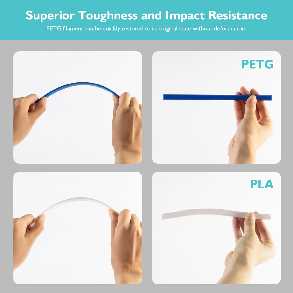 Geeetech PETG Filament 1.75mm, Upgraded High-Toughness 3D Printer Filament - 1 KG (2.2 LBS) Spool, ±0.02mm Accuracy, Neatly Wound Durable, Non-Clogging & Non-Stringing, Fits Most FDM Printers (Blue) Geeetech