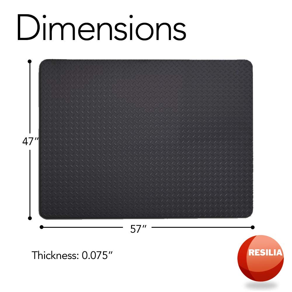 RESILIA - X-Large Under Grill Mat - Black Diamond Plate, 57 x 47 inches, for Outdoor Use RESILIA