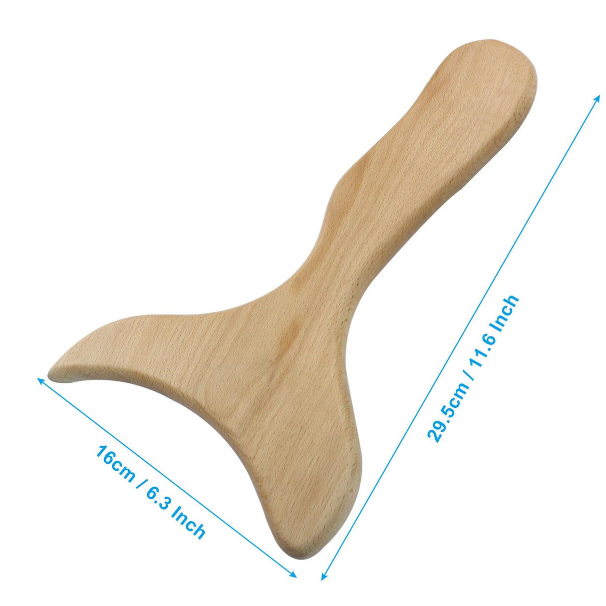 Hitefu Wooden Gua Sha Massage Tool with Handle, Wooden Lymphatic Drainage Massager, Wood Therapy Massage Tools for Cellulite Massage & Muscle Release Hitefu