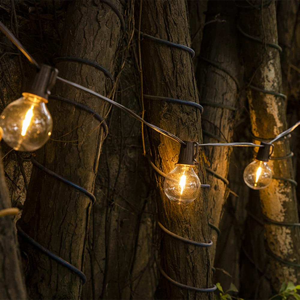 ALL FORTUNE Solar Outdoor String Lights, 15FT G50 Patio Lights String Waterproof with 10 Warm White LED Shatterproof Bulbs, Perfect for Garden, Backyard, Pergola, Party, Cafe, Camping Decoration ALL FORTUNE
