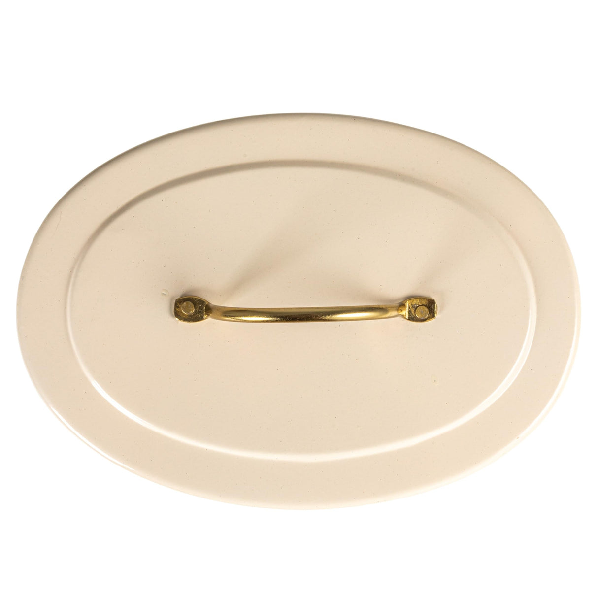 Creative Co-Op DF2516 Oval Metal Lid Bread Box, Off-White Creative Co-Op