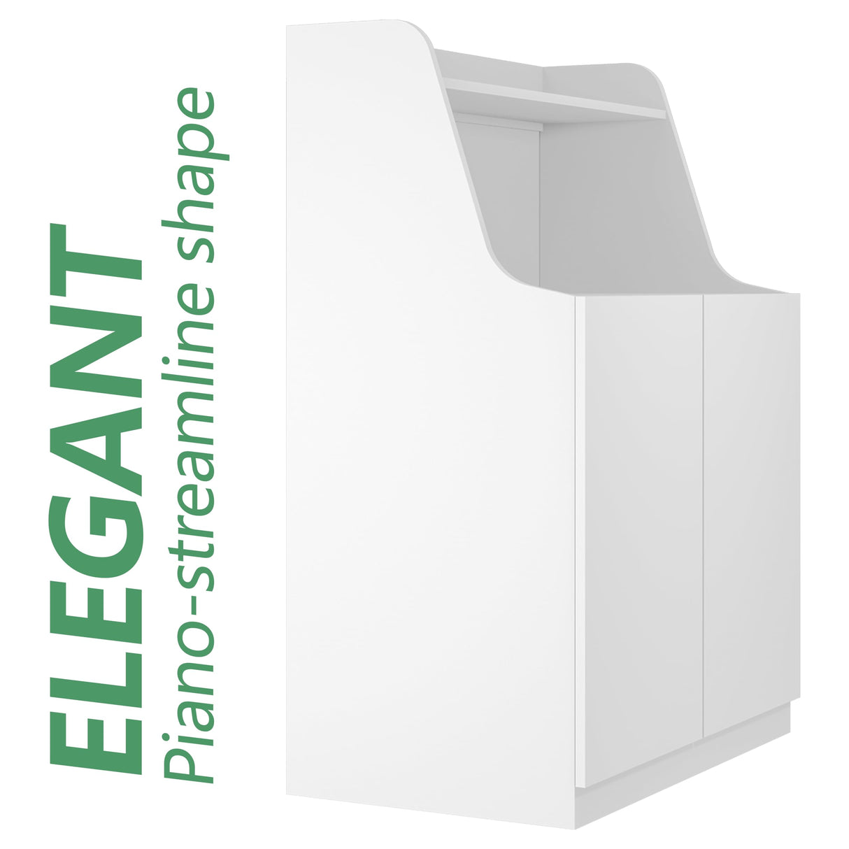 Amunrbrek Large/Tall Litter Box Enclosure, Modern Wooden Litter Box Furniture for XL Litterbox with Open Shelf as Sideboard Cabinet (White) amunrbrek