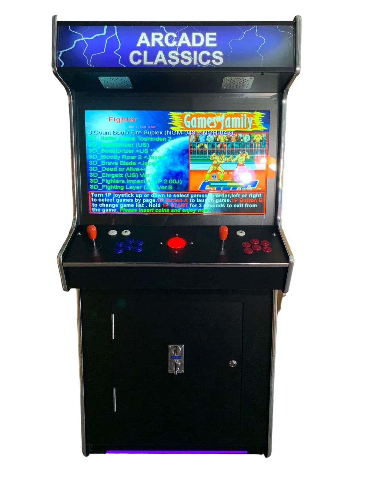 Top Us Video Arcades Full Size Commercial Grade Upright Standup Arcade Machine 2 player 4500 Games 32 inch Screen Black TOP US VIDEO ARCADES