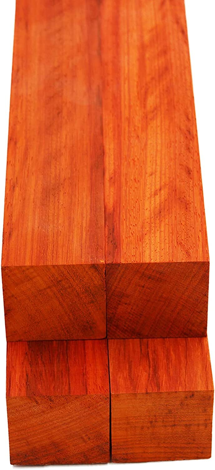 Barrington Hardwoods Padauk Lumber Turning Blanks 2" x 2" (4 Pieces) (2" x 2" x 8") Barrington Hardwoods