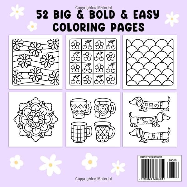 Comfy Patterns: Coloring Book for Adults and Kids, Bold and Easy, Simple and Big Designs for Relaxation Featuring Lovely Cozy Pattern and Mandala (Bold & Easy Coloring) Coco Wyo LLC