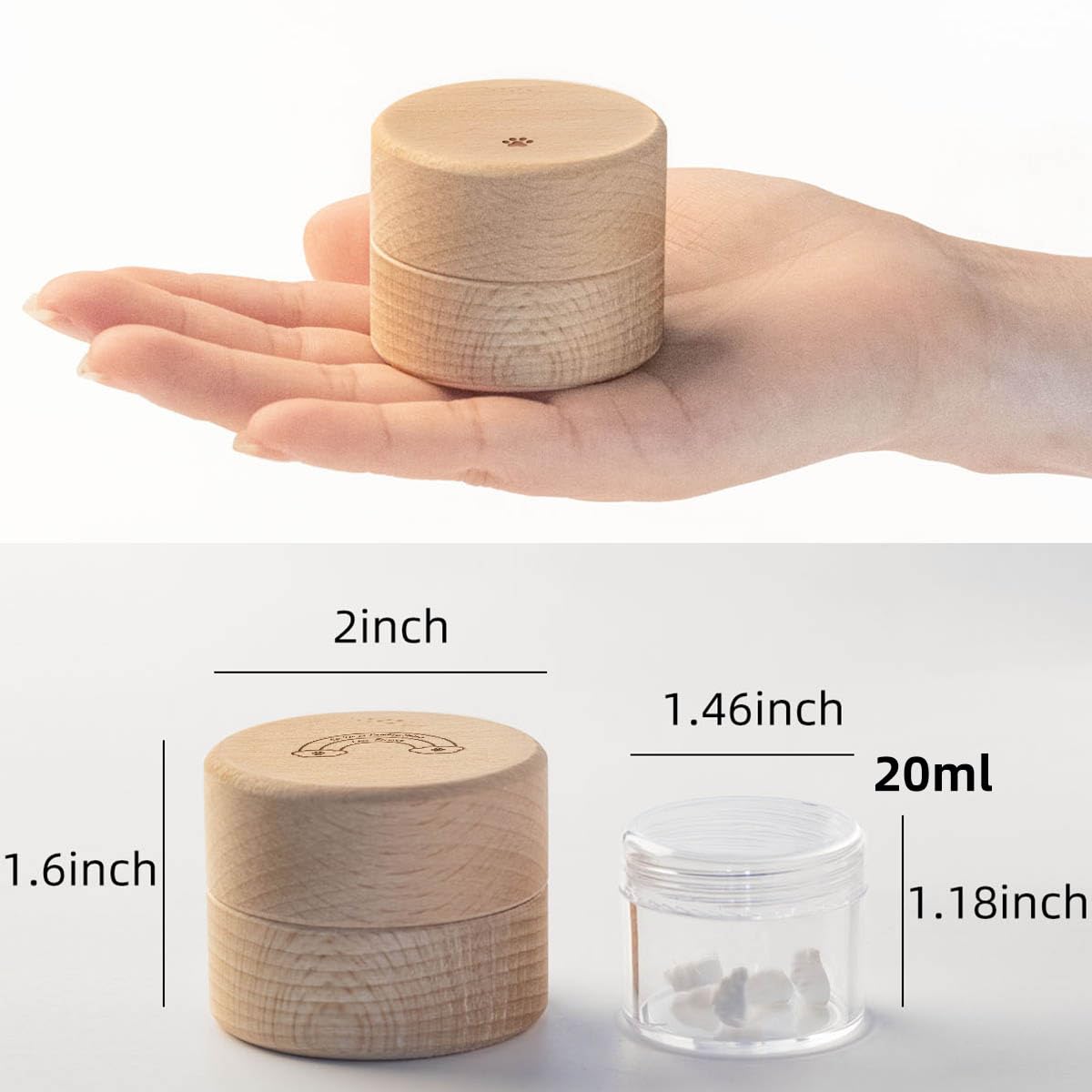 Pet Urns for Dog or Cat Ashes, Mini urns for pet Ashes, Wooden Pet Cremation Urns, Pet Memorial Keepsake Cat or Dog Memory Box, Loss Pet Sympathy Remembrance Gift (Heart Shape) cooikooi