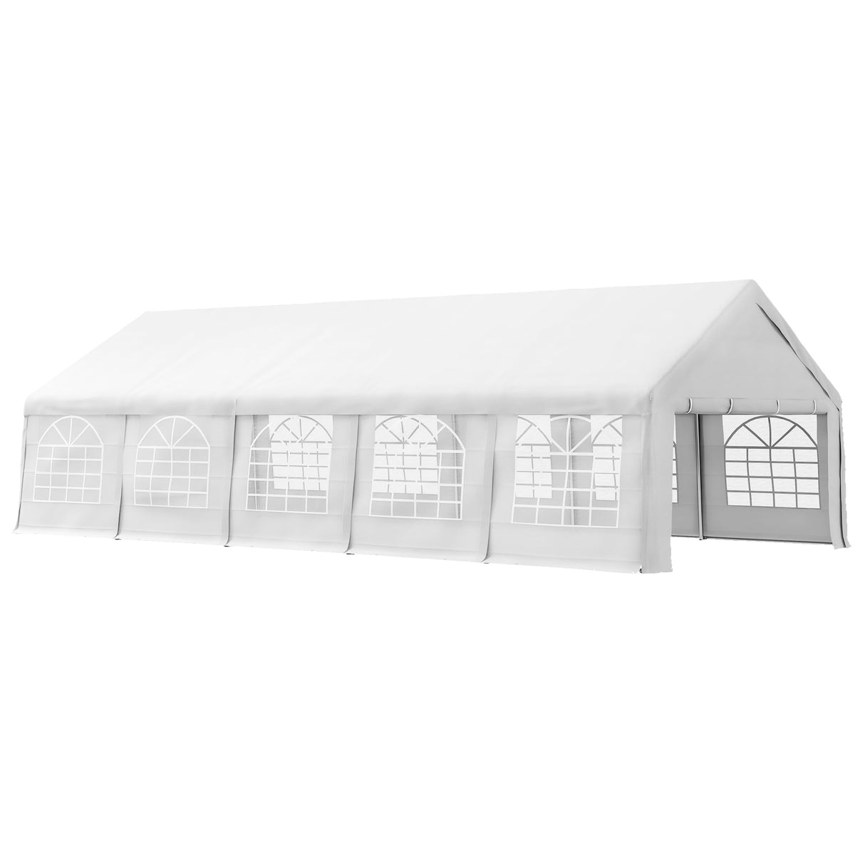 Outsunny 16' x 32' Heavy Duty Party Tent & Carport with Removable Sidewalls and Double Doors, Large Canopy Tent, Sun Shade Shelter, for Parties, Wedding, Outdoor Events, BBQ, White Outsunny