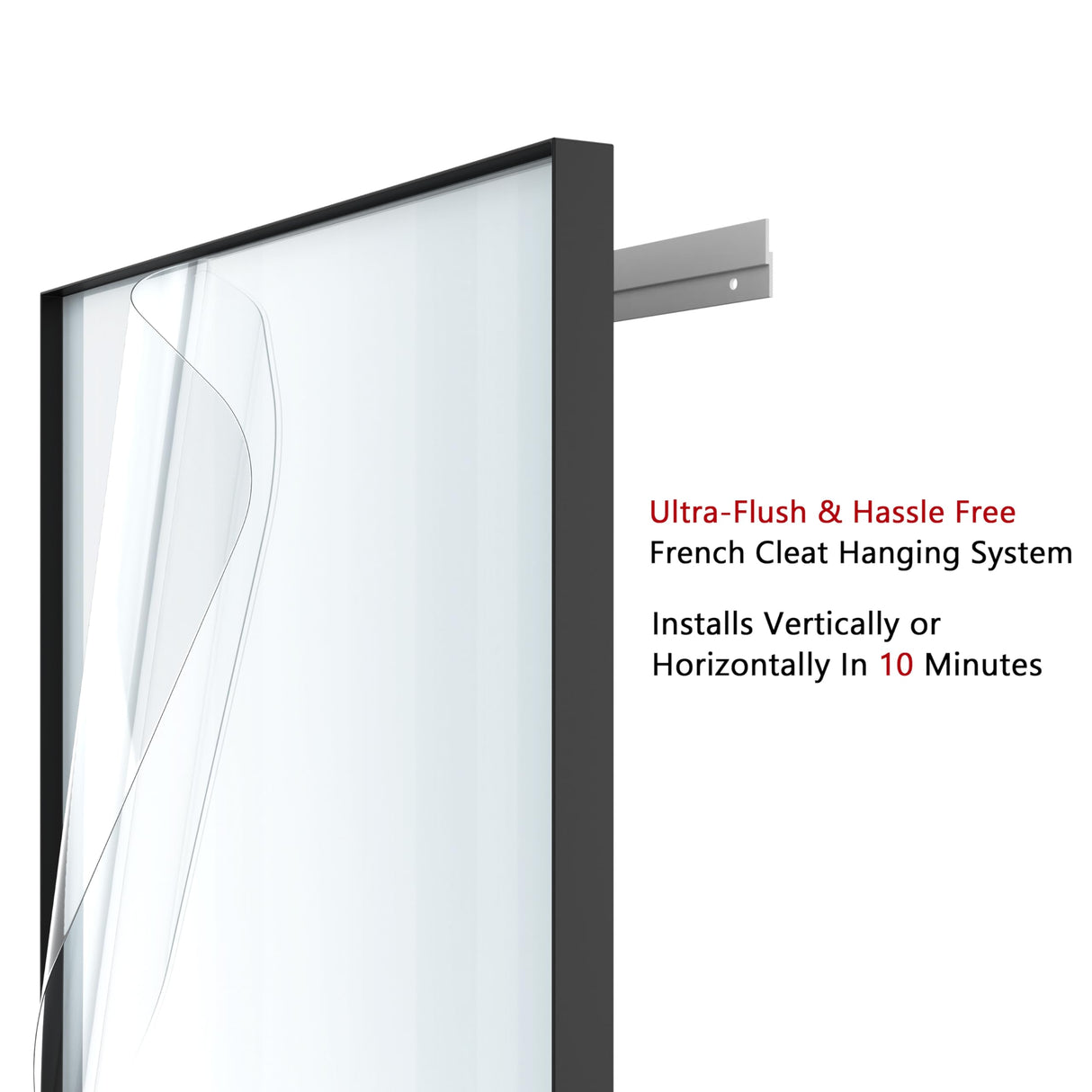 VocalStar 16 x 24 Inch Black Bathroom Mirror for Wall, Square Corner Rectangle Black Metal Framed Bathroom Vanity Mirror Modern Farmhouse, 1/4-inch Shatterproof Glass | Ultra-Flush Hanging VocalStar