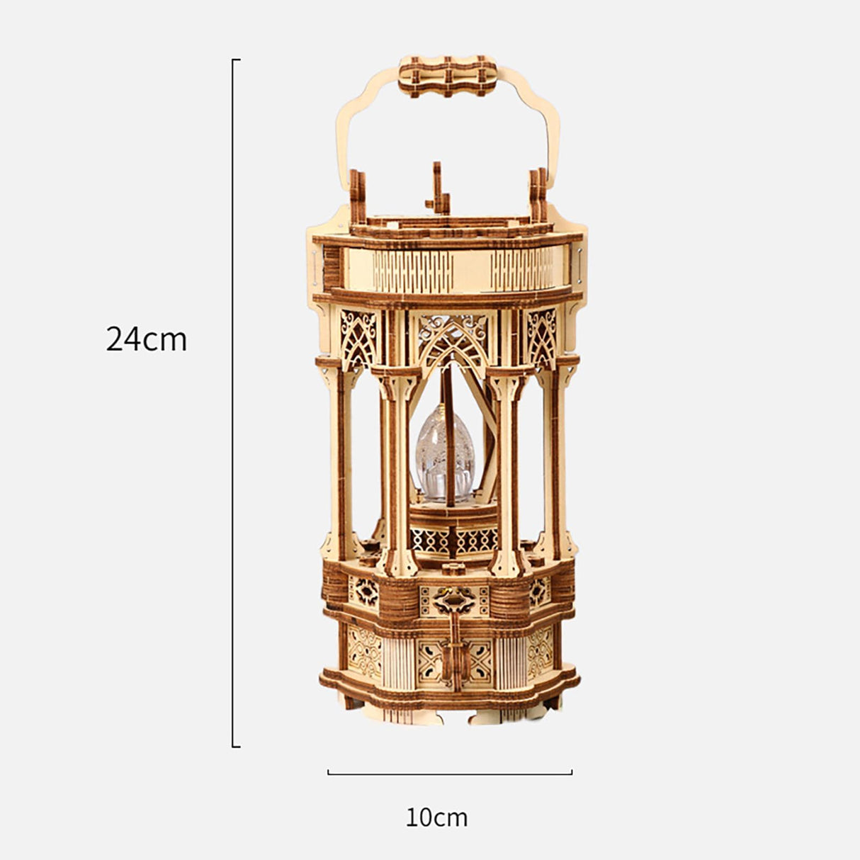 3D Puzzles for Adults - DIY Wooden Puzzle Lantern Model Kits for Adults to Build, Unique Gift Aesthetic Desk Decor with LED Light PlaTu