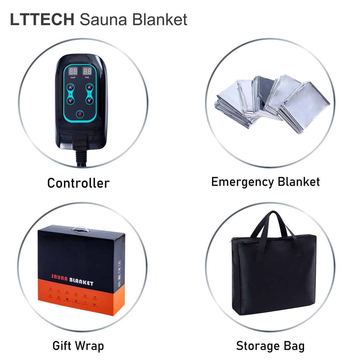 LTTECH Portable Infrared Sauna Blanket for Home Relaxation Far Infrared Sauna Blanket Infrared Blanket Sauna with 86–158 °F Temp Range LTTECH