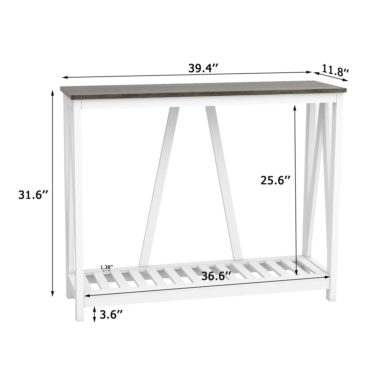 UYIHOME Farmhouse Entryway Console Table, 39.3inch Sofa Table Behind The Couch, Narrow Entryway Table for Hallway, Living Room, Foyer, Dark Oak UYIHOME