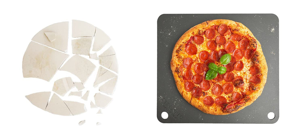 NerdChef Steel Stone - High Performance Pizza Baking | Made in USA (14.5" x 16") - (.375" Thick - Pro) Nerd Chef