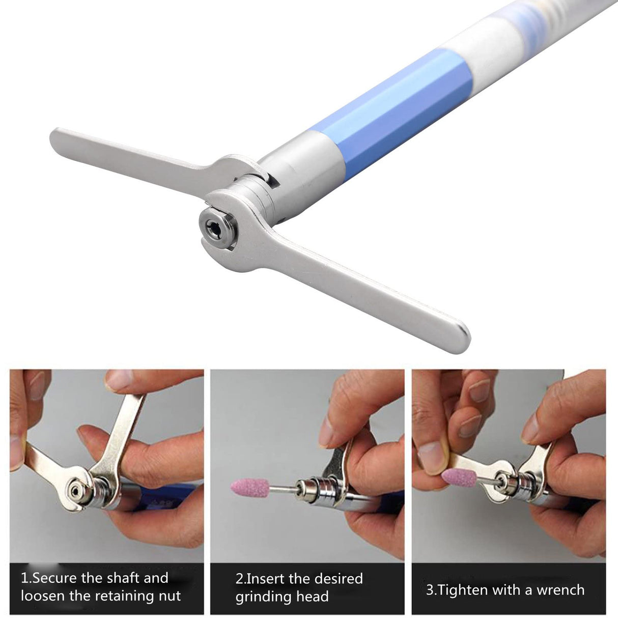 BPJOWVIL 1/8" Pencil Type Die Grinder, Pneumatic Micro Air Pencil Die Grinder Polishing Tool Kit BPJOWVIL