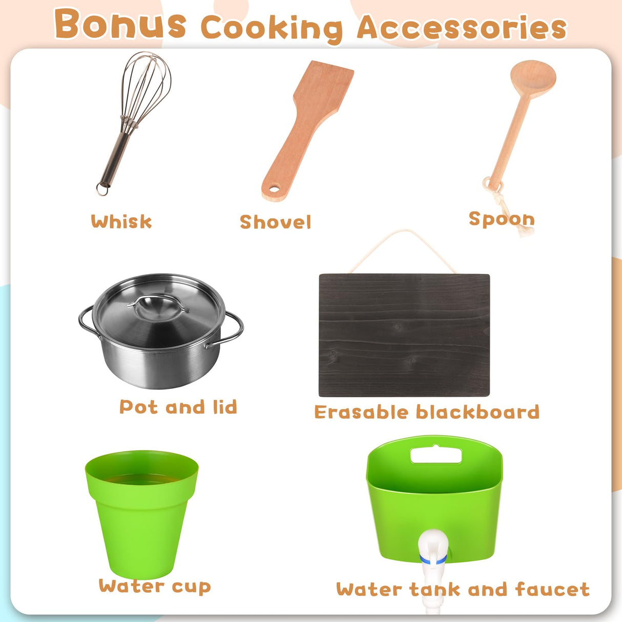 Aoparts Mud Kitchen, Play Kitchen, Kitchen Accessories and Garden Sink, Kids Outdoor Kitchen Playset with Faucet, Mud Kitchen for Kids Outdoor Aoparts