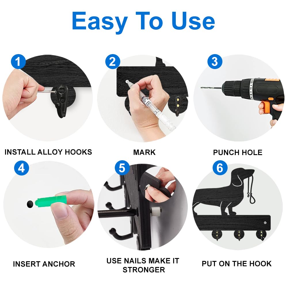 MAYJOYDIY Rooster Hen Coat Hooks Wall Mount Wood Farmhouse Animal Mushroom Key Holder for Wall 11.8×7.9inch Decorative Key Rack 5 Alloy Hooks for Gift Hallway Entryway Kitchen Farm Decor MAYJOYDIY