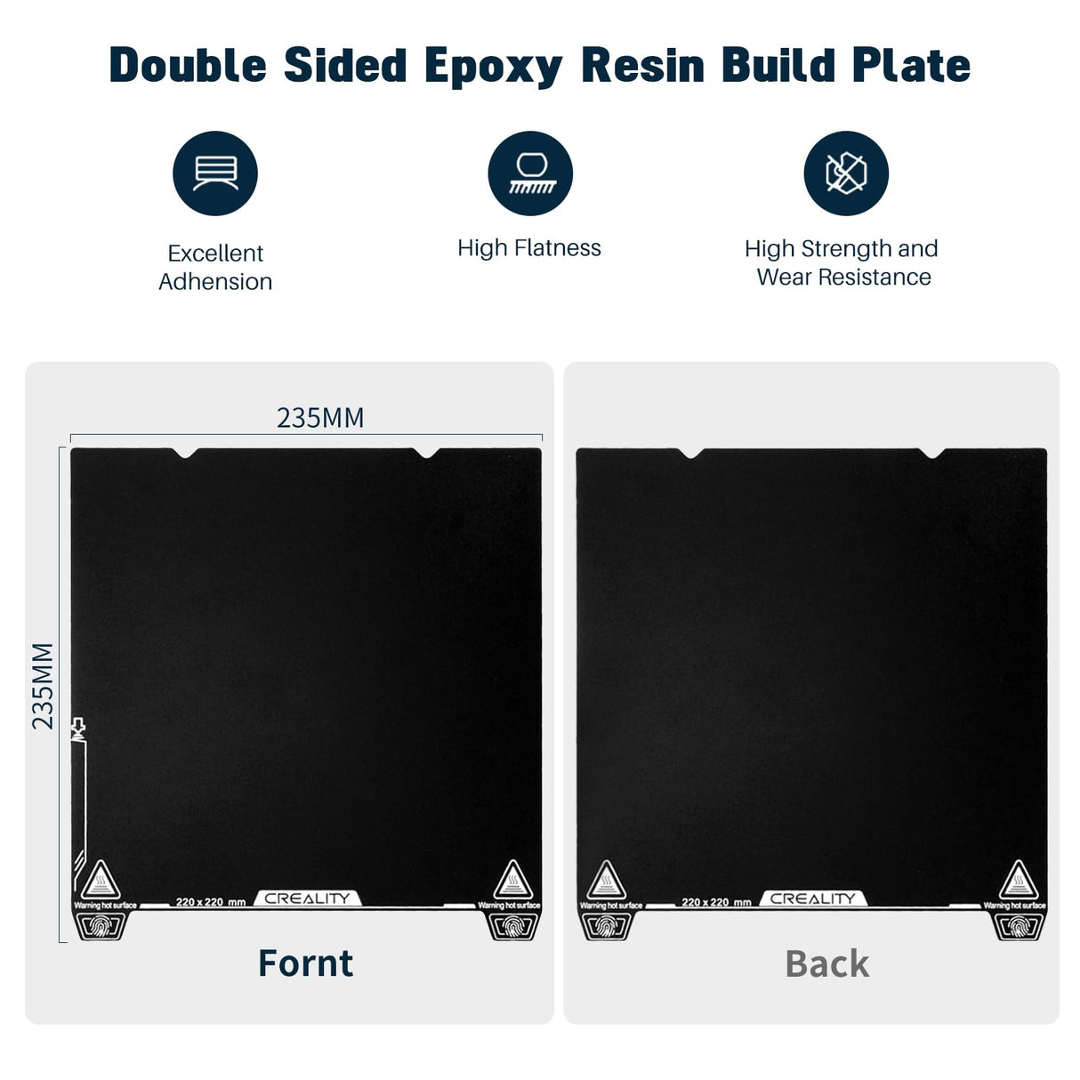 Official Creality Ender 3V3 SE Epoxy Resin Double Side Build Plate Kit, 235x235 mm Flexible Spring Steel Platform, 3D Printer PEI Sheet Build Surface for Ender 3V3/3V3 KE Ender-3 S1/3S1 Pro/K1 Comgrow