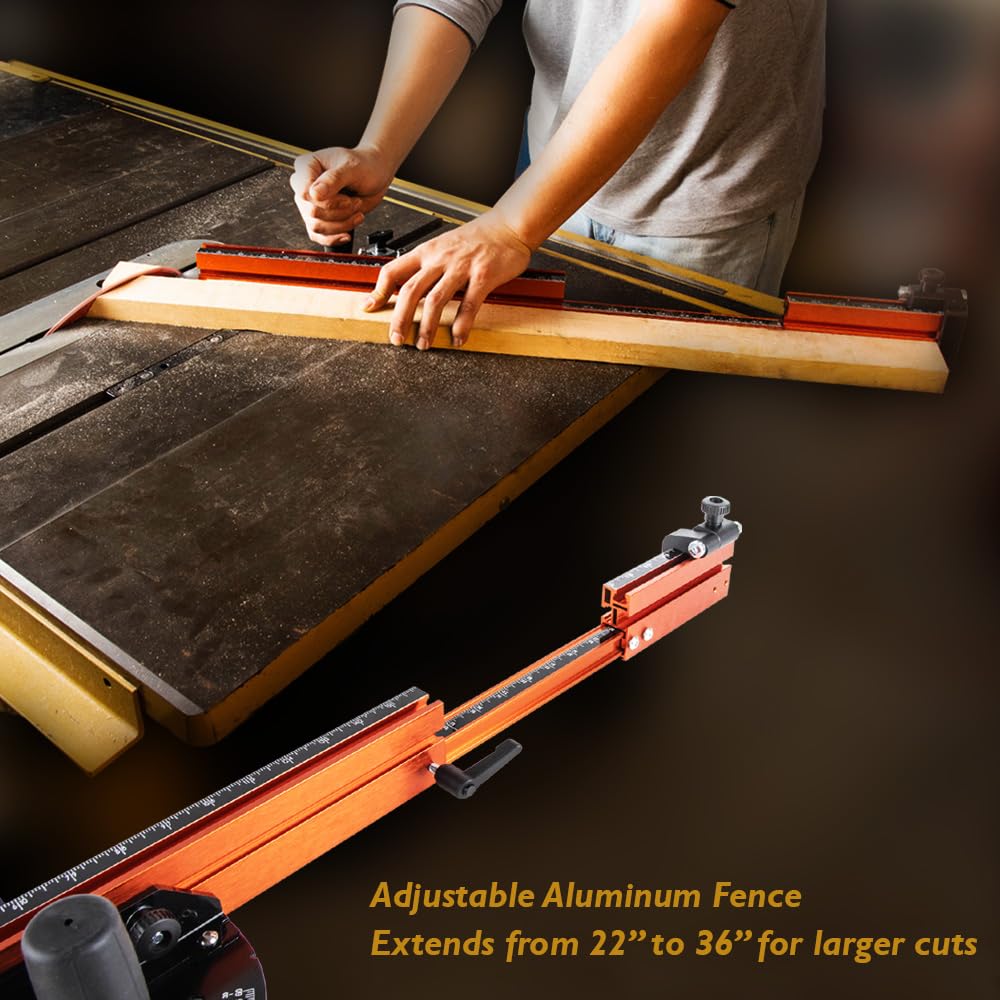 O’SKOOL Miter Gauge Extension Fence System with Standard Slot and Stop Holes,Telescoping Fence and Flip Stop O'SKOOL