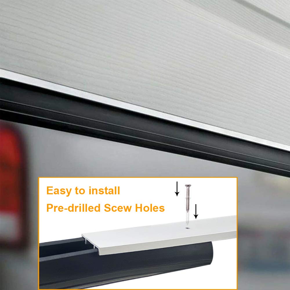 Garage Door Seals Bottom Rubber with Pre-drilled Aluminum Track Retainer Base Kit,Heavy-Duty U Shape +O Ring Combination Garage Door Weather Stripping Kit (10Ft, Black) DGSL