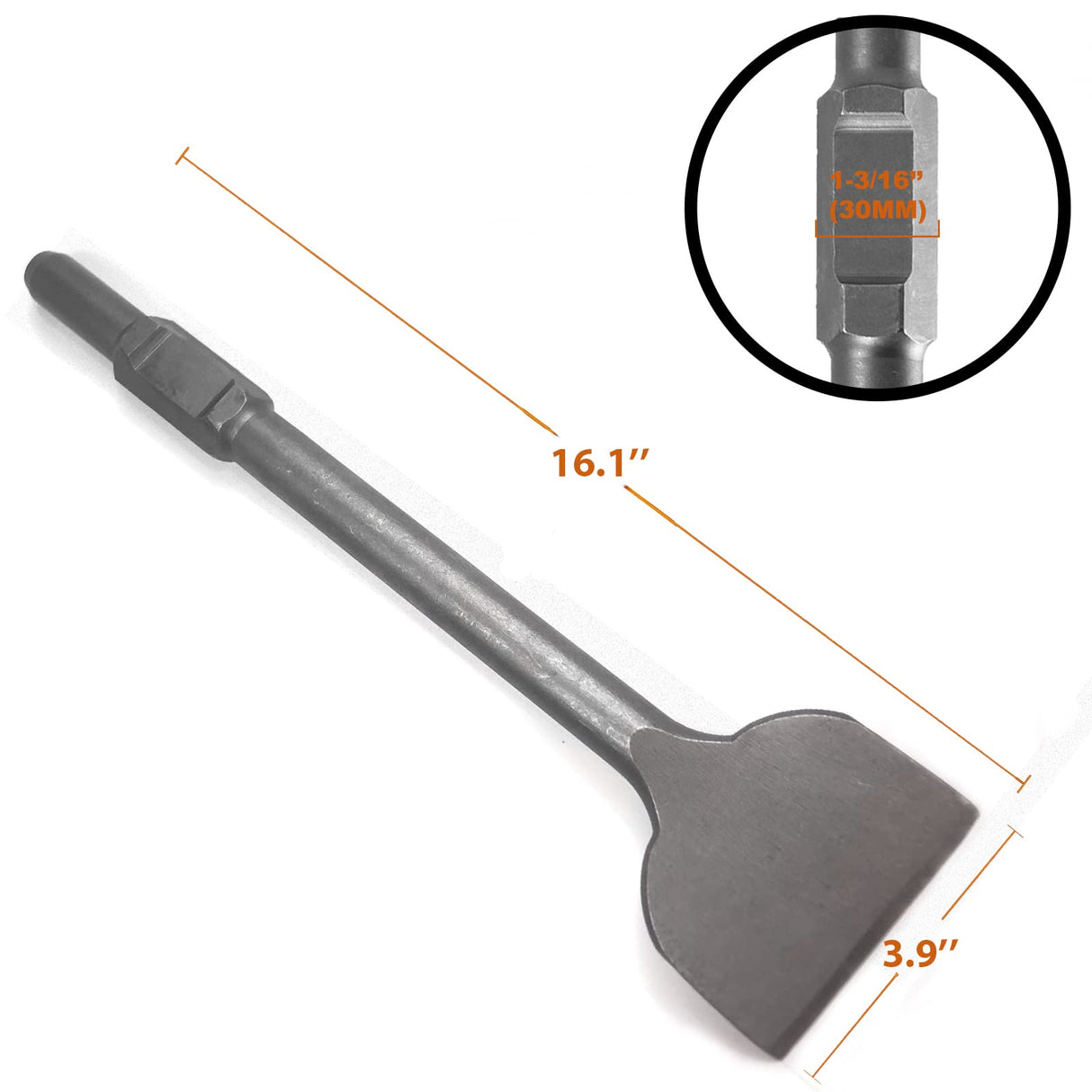 HIGOSPRO 4 Inch Wide Tile & Thinset Scaling Chisel for Demolition Jack Hammers Alloy Steel Construction,4" x 16" REMOVAL Chisel, 16 Inch Long, HIGOSPRO