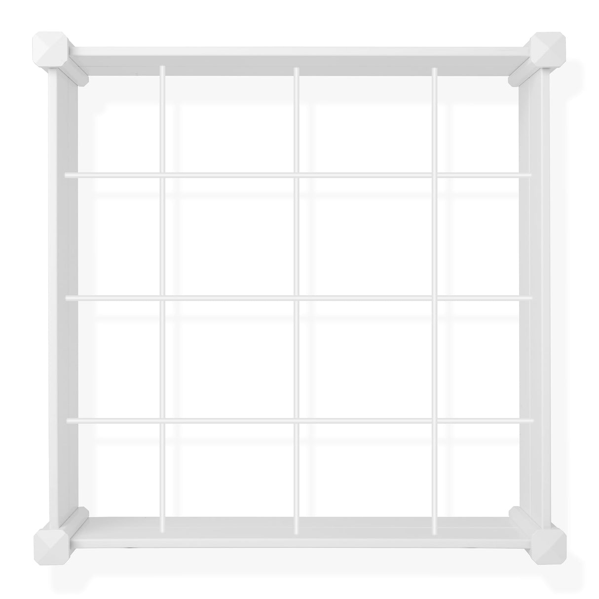 Casafield 4' x 4' x 12" White Vinyl Raised Garden Bed with Grid System, Outdoor Above Ground Planter Box for Flowers, Vegetables, and Gardening Casafield