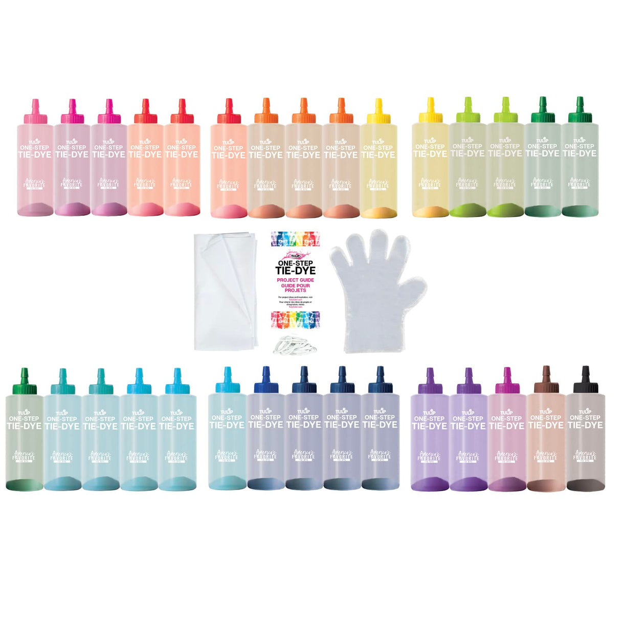 Tulip One-Step Tie-Dye Kit Ultimate Summer Bundle, Giant Classroom Pack, Tie Dye for Large Groups and Parties, Durable Results - Includes 30 Bottles, Comes with Easy Techniques for Beginners Tulip