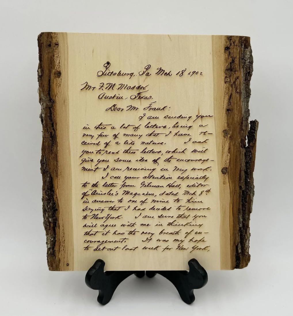 Generic Your Handwritten Letter Personalized Message Custom Engraved Wood Plank Wedding Vows Engraved Letter on Wood Custom Engraved Poem Wedding Gift (Large) Generic