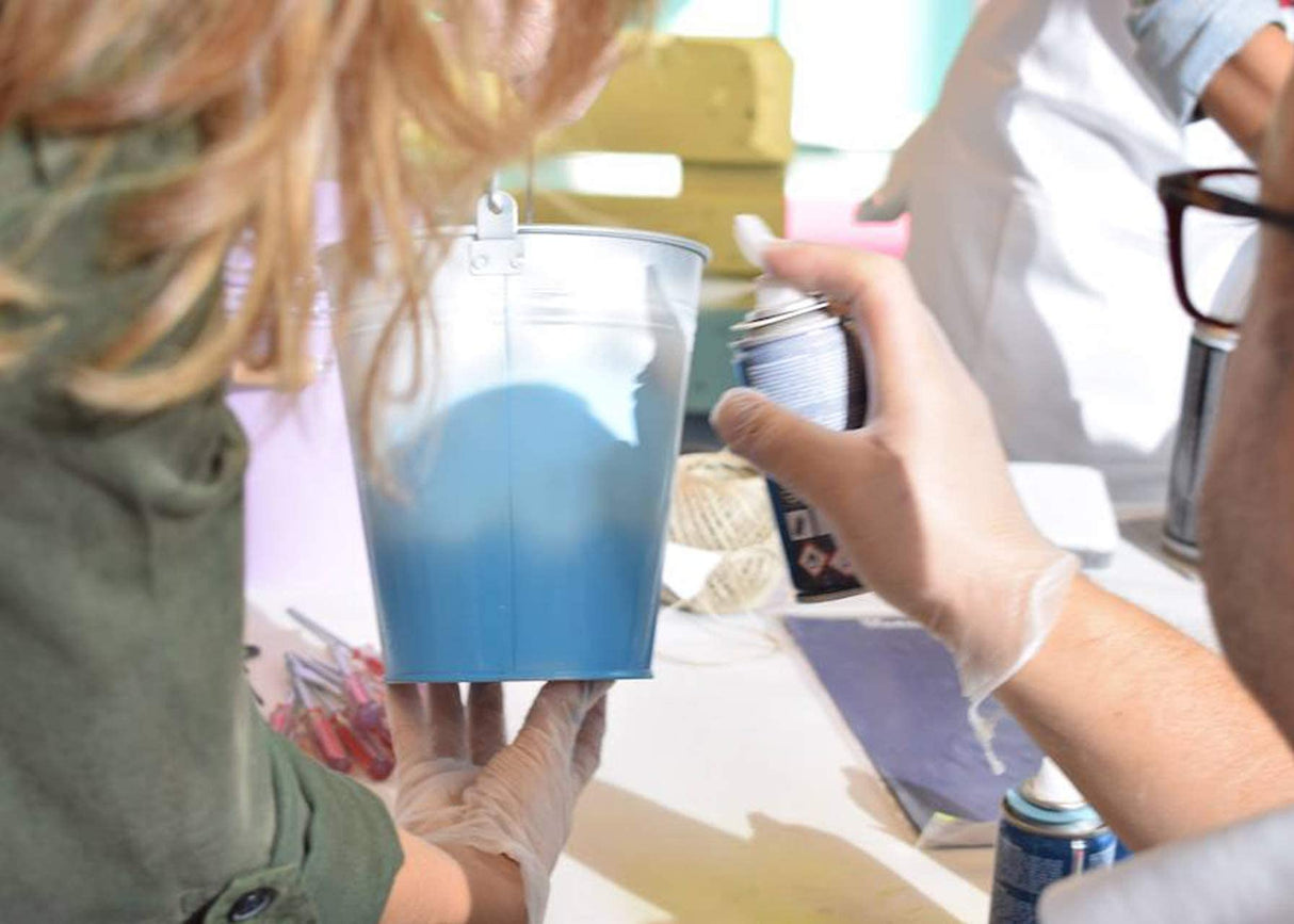 Spray Paint for Arts & Crafts, Water Based Pintyplus Aqua Mini, 4.2oz cans, 8 Piece Pastel Artist Set, Pink Bubble Gum, Light Orange, Yellow Chick, Apple Green, Ice Blue, Lavanda Violet, Black King, White Lady PINTY PLUS