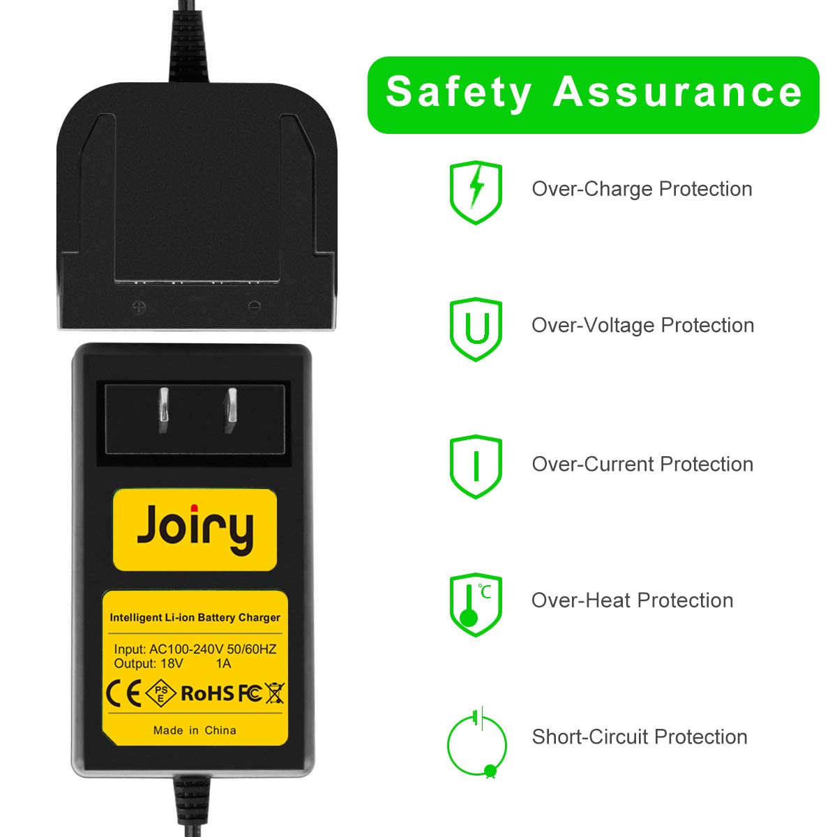 Joiry 18V Lithium Battery Charger for Ridgid R840083 R840087 R840086 R840089 AC840085 AC840086 AC840089 Joiry