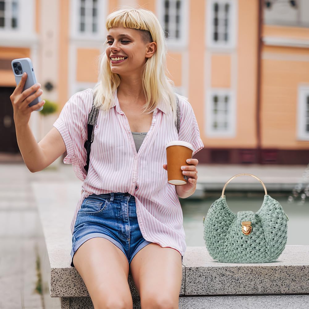 ACRNIGHEET Macrame Bags for Women Macrame Purses and Handbags Macrame Kit for Beginners DIY Macrame Purse Kit with D Shaped Handle Hobbies Project for Starter Boho Gift for Friends ACRNIGHEET