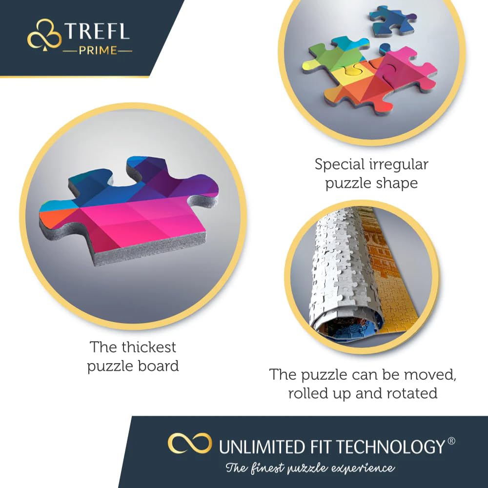 Trefl Romantic Sunset: Oia, Santorini 1500 Piece Jigsaw Puzzle Prime 33"x23" Thick Cardboard, Greece, Sunset, Vacation, Creative Entertainment for Adults and Children from 12 Years Old Trefl