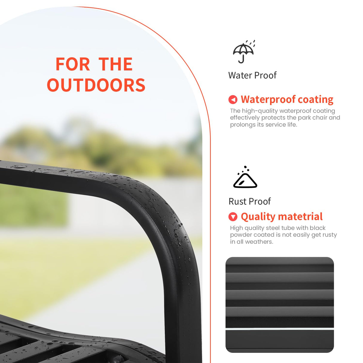 BestMassage Outdoor Garden Bench,Iron Steel Frame Patio Bench with Mesh Pattern and Plastic Backrest Armrests for Porch,Lawn,Garden,Park,Yard,Black BestMassage