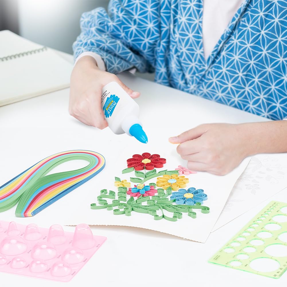WEBEEDY Quilling Kit Flowers Paper Quilling Kit for Adults Beginner DIY Craft Quilling Paper Strips Filigree Painting Kit with Quilling Tools Handmade Home Room Wall Art Decor Creative Gift WEBEEDY