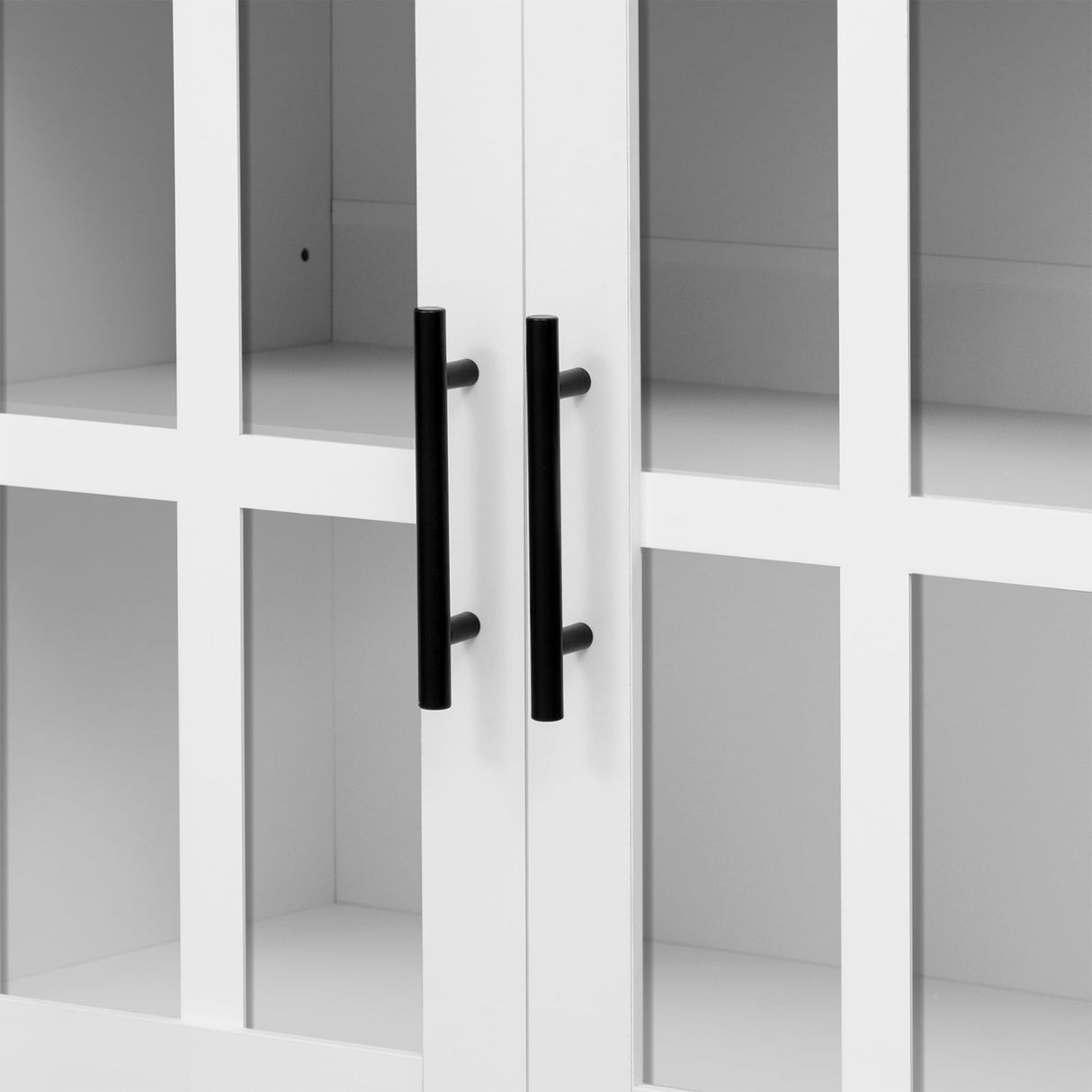 95.5" Entertainment Wall Unit Set with Bookshelves, Modern TV Stand for Televisions Up to 80", Large Media Console with Cabinets and Tempered Glass Doors for Living Room Merax