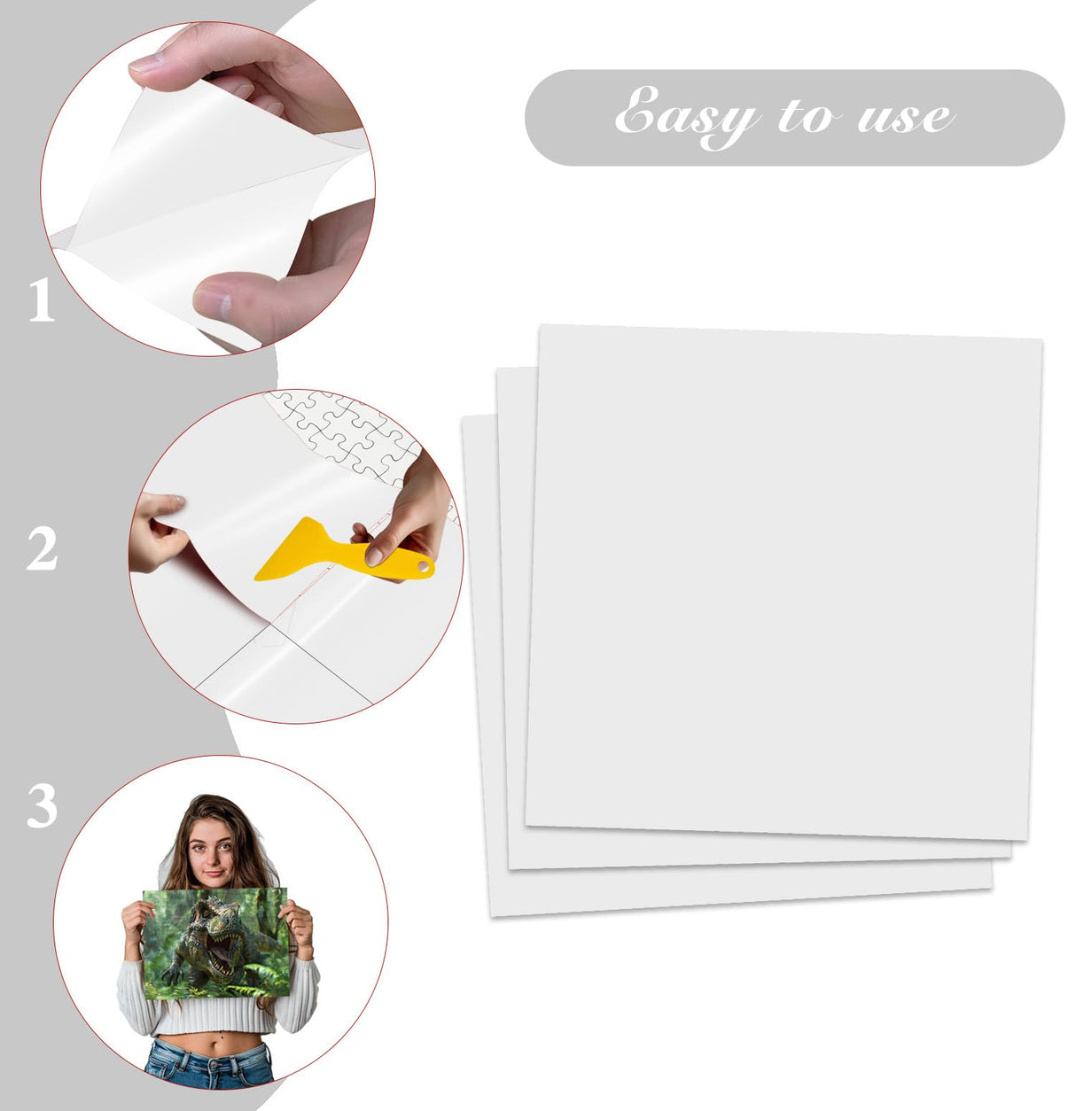 SietDESEO 20 Sheets White Puzzle Saver, Preserve 3 X 1000 Jigsaw Puzzle Adhesive Sheets, Peel and Stick Puzzle Saver, No Stress & No Mess Puzzle Glue Sheets and Frame to Preserve Your Finished Puzzle SietDESEO