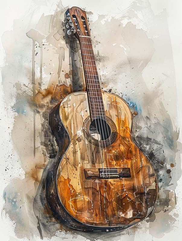 Pavemlo 5D Diamond Art Kits for Adults Guitar, Full Drill Diamond Art Pictures Paint with Diamonds, DIY Cross Stitch Jewel Art Rhinestone Craft for Home Wall Decor (12x16inch)@z317 Pavemlo