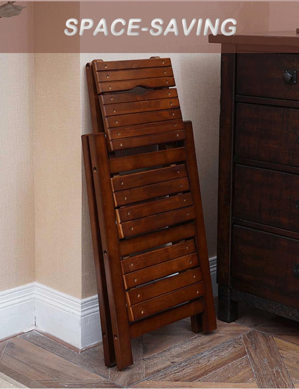 Bidesen 3 Step Stool Wooden Folding Ladder Chair Thickened Library Stair Chair Portable Light Garden Tool Ladder Maximum Load 337bl Bidesen