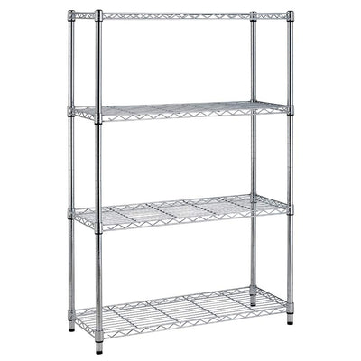 BestOffice | 4-Tier Wire Storage Shelves | 36x14x54 | Chrome | with Adjustable Racks | Heavy-Duty Metal Shelf, Holds Upto 1000 lbs | No-Tool Assembly | Ideal for Home & Garage Shelving