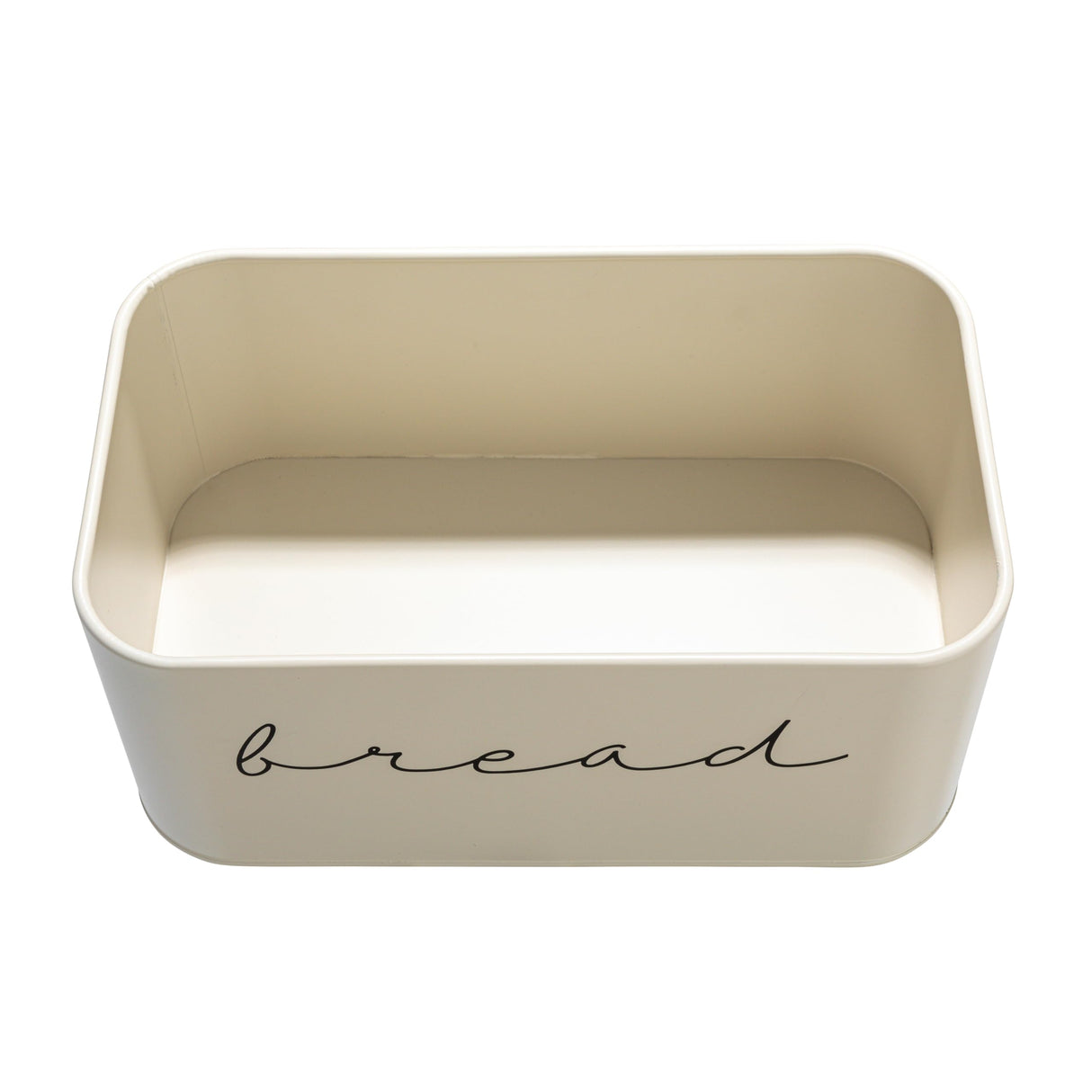 Bloomingville Metal Bin with Bamboo Lid, Cream Bread Box, 11.75" L x 5.25" W x 7" H Bloomingville