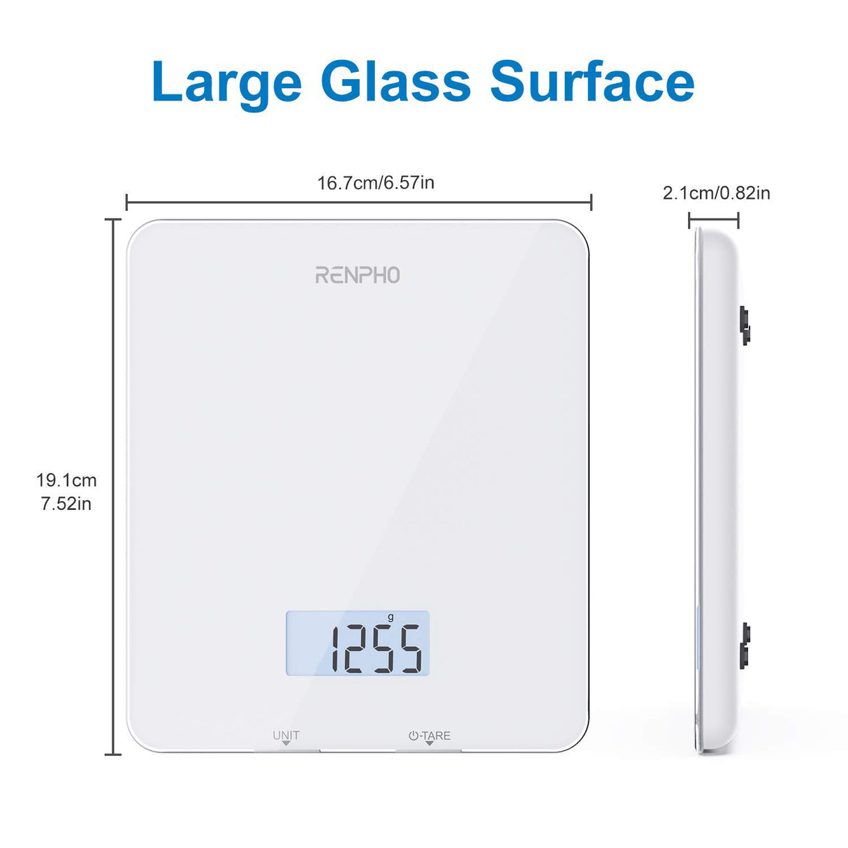 RENPHO Food Scale with Nutritional Calculator, Digital Kitchen Scale for Weight Loss, Smart Food Weight Scale with App for Macro Keto Calorie Cooking, Grams and Ounces, White, 11lb/5kg RENPHO