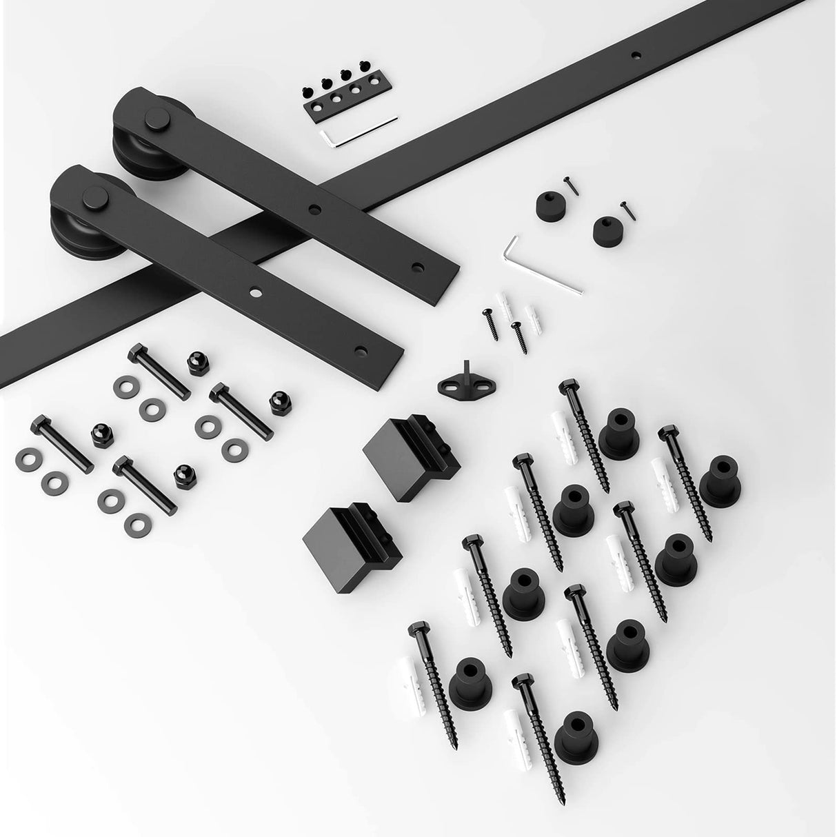 SMARTSTANDARD 11ft Barn Door Hardware kit, Barn Door Track, Sliding Door Hardware kit, Smoothly and Quietly -Heavy Duty Sturdy -Easy to Install, Fit 60"-66" Wide Door Panel (I Shape Hanger) SMARTSTANDARD