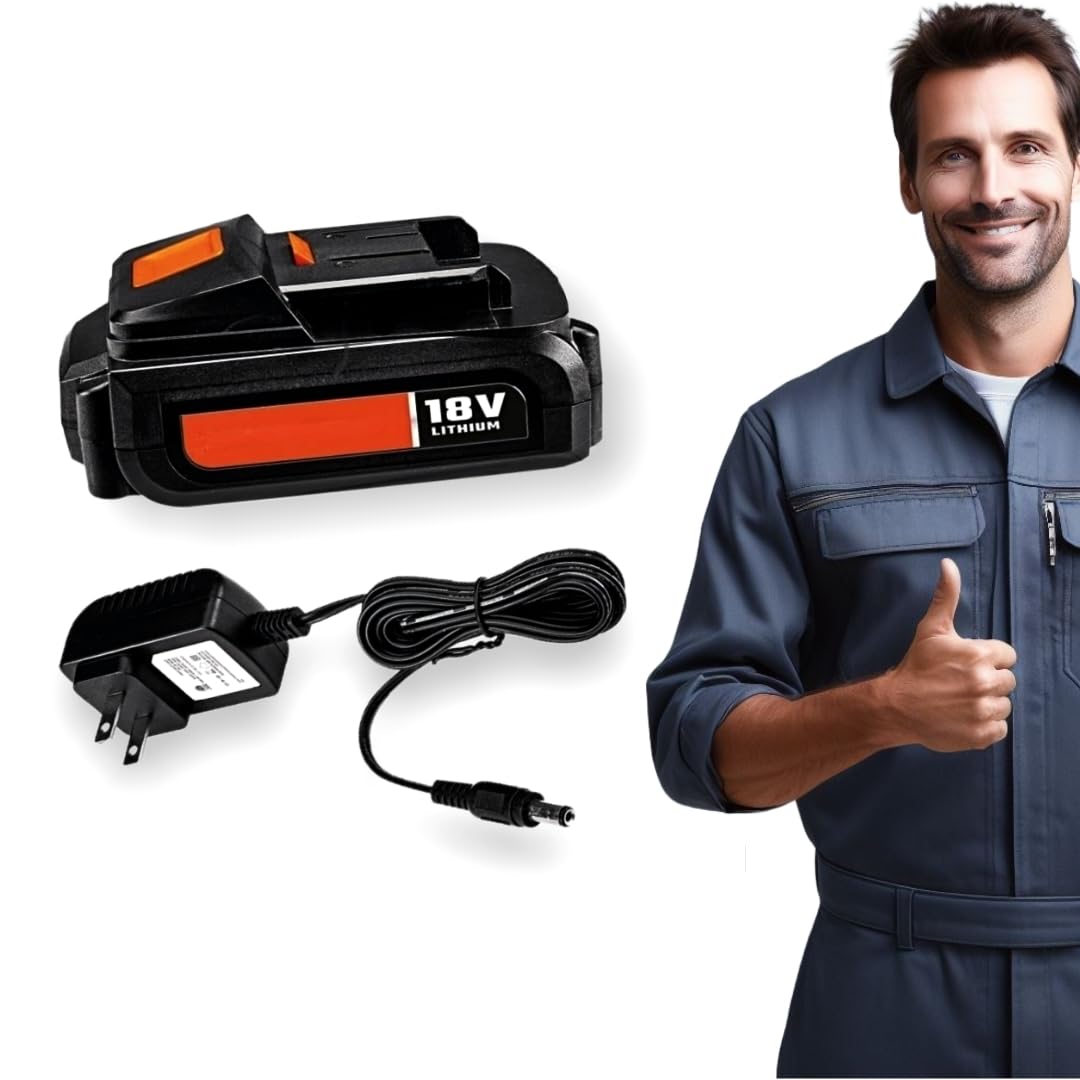New!! Warrior 18V 1.5 Ah Lithium Battery with Charger - Power and Charge All Your Warrior 18V Lithium Tools with This Reliable Battery and Charger Generic