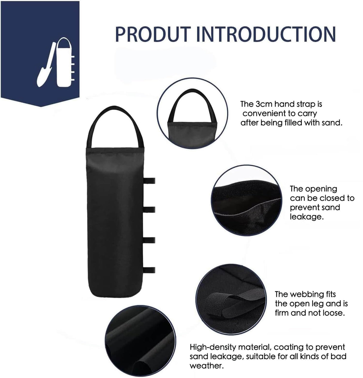 4 (Black) Cylindrical Sand Bags Weights for Canopy Weight Bag Outdoor Advertising Tent Sunshade Fixed Windproof sandbag Bag Weight Bags for Pop up Canopy Tent (Without Sand) IALNAI