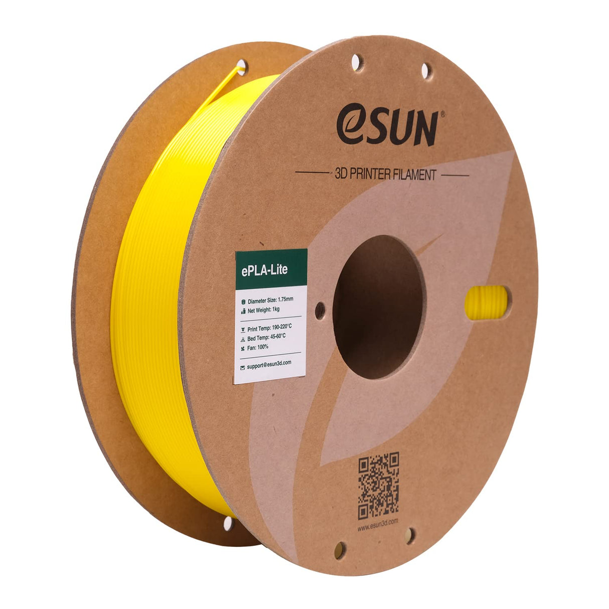 eSUN PLA Filament 1.75mm, High Toughness 3D Printer Filament Upgraded PLA Filament, Dimensional Accuracy +/- 0.03mm, 1KG Cardboard Spool (2.2 LBS) 3D Printing Filament for 3D Printers, Yellow eSUN
