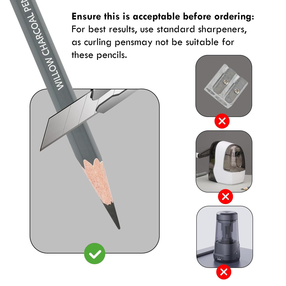 KALOUR PDAS Professional Willow Charcoal Pencil Set - 6 Premium Pencils (Light to Dark Shades) for Drawing, Sketching & Shading, Artist-Grade Tools for Beginners & Professionals KALOUR PDAS