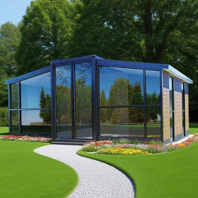 Prefab Tiny Homes for Sale to Live in, Quick Expandable Prefab Home 20ft/40ft Sets Up in 30 Mins with Bedroom, Kitchen & Living Room Weather Resistant Steel Frame Customizable Instant Dwelling